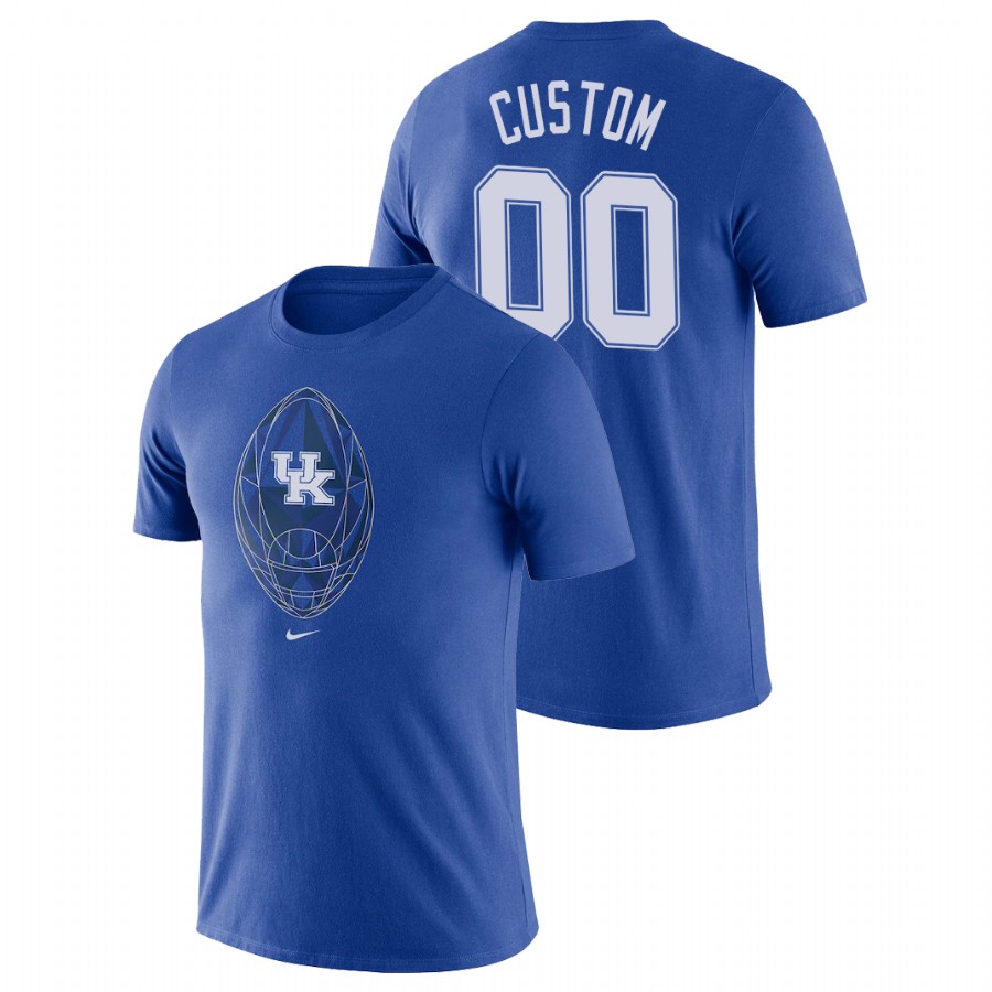 Men's Kentucky Wildcats Football Icon Custom Royal T-Shirt