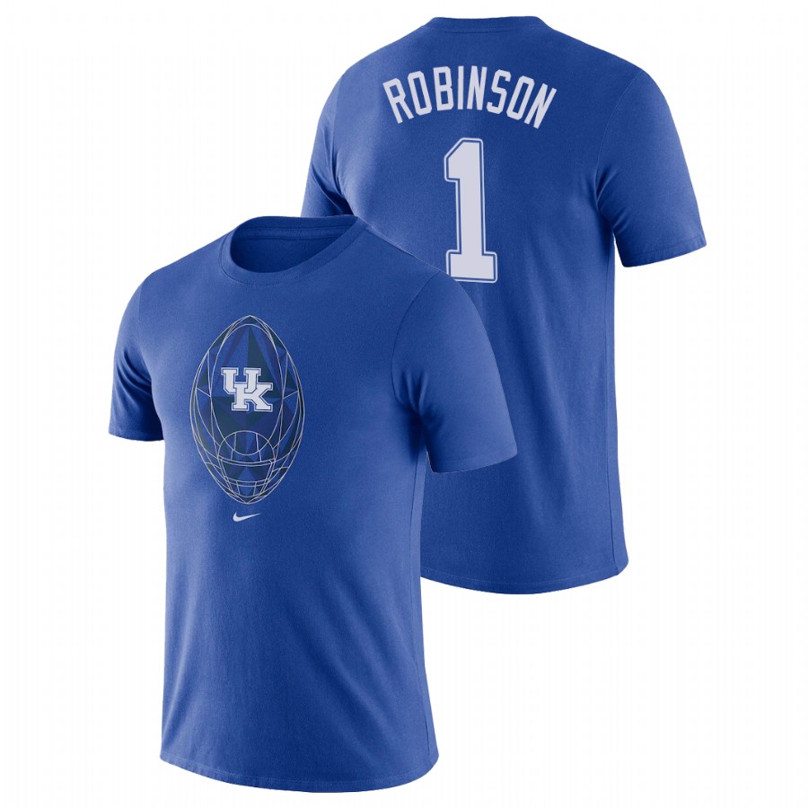 Men's Kentucky Wildcats Football Icon Wan'Dale Robinson Royal T-Shirt