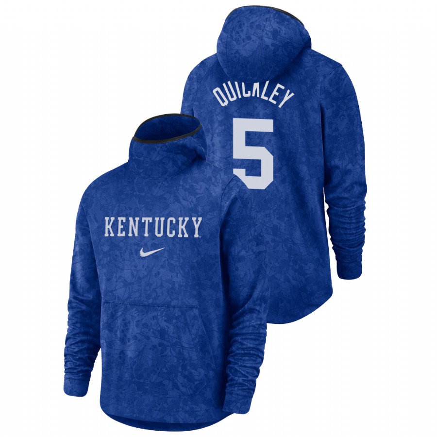 Men's Kentucky Wildcats Immanuel Quickley Royal Basketball Spotlight Team Logo Pullover Hoodie