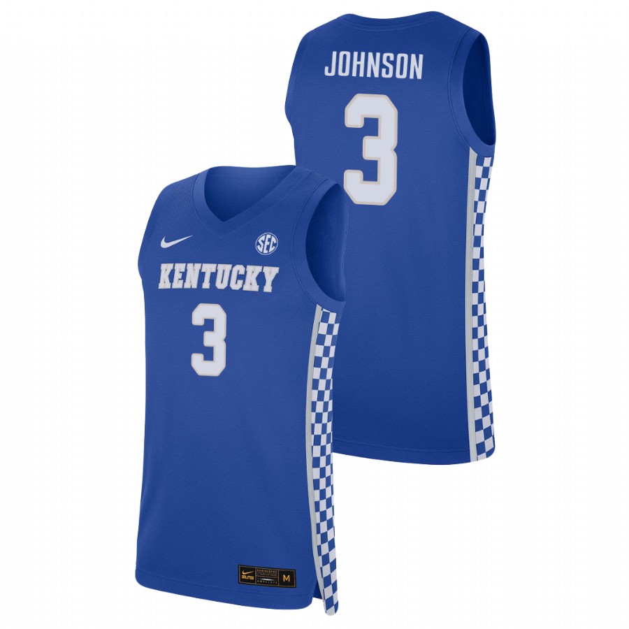 Men's Kentucky Wildcats Keldon Johnson College Basketball Jersey Royal