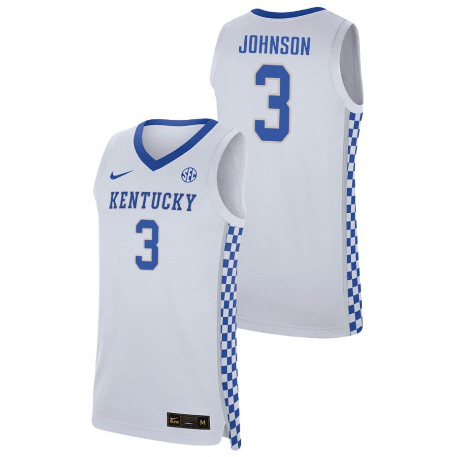 Men's Kentucky Wildcats Keldon Johnson College Basketball Jersey White
