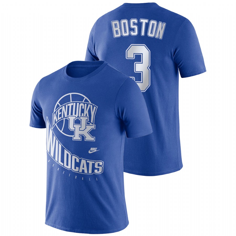 Men's Kentucky Wildcats Retro Basketball Brandon Boston Jr. Royal T-Shirt