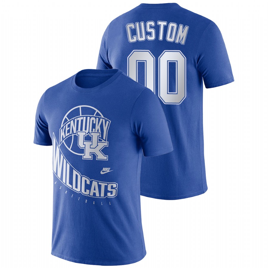 Men's Kentucky Wildcats Retro Basketball Custom Royal T-Shirt