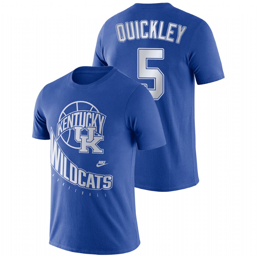 Men's Kentucky Wildcats Retro Basketball Immanuel Quickley Royal T-Shirt