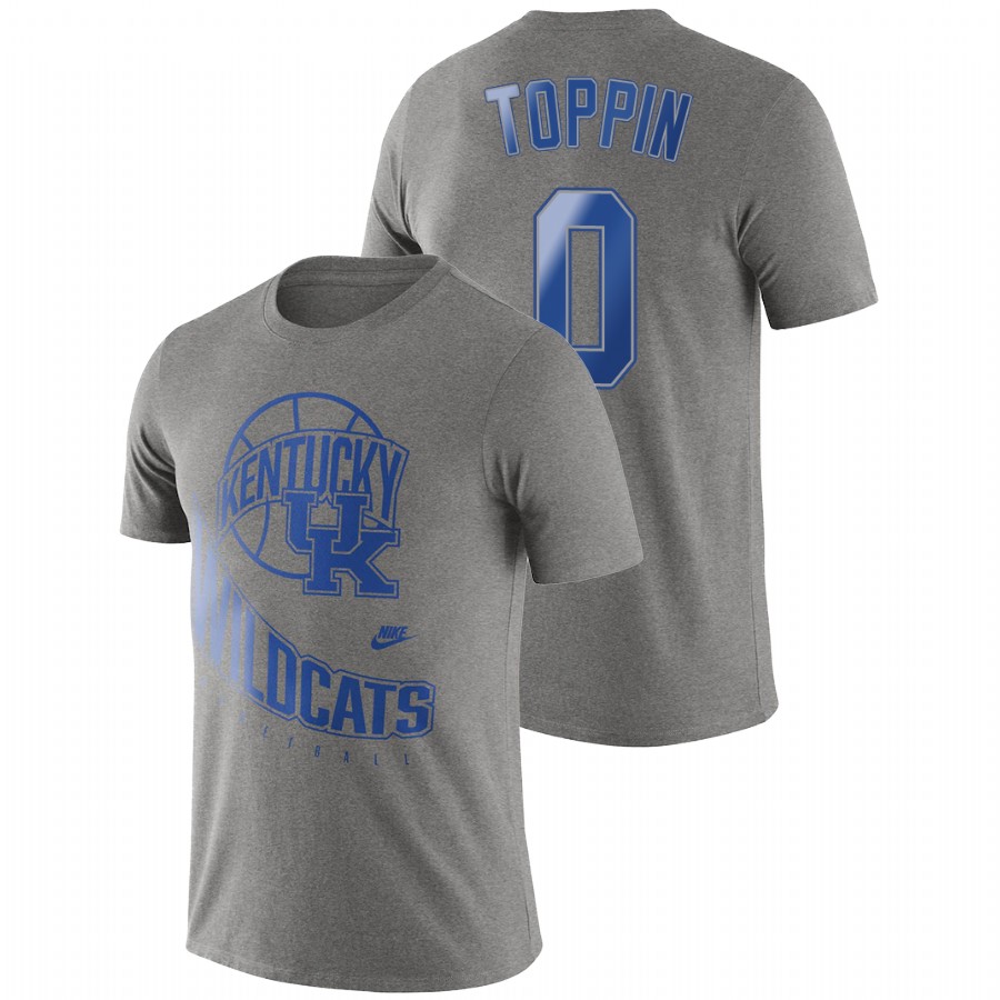 Men's Kentucky Wildcats Retro Basketball Jacob Toppin Heathered Gray T-Shirt