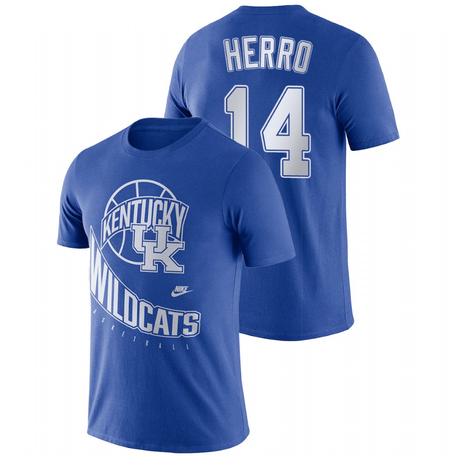 Men's Kentucky Wildcats Retro Basketball Tyler Herro Royal T-Shirt