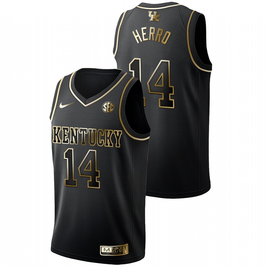 Men's Kentucky Wildcats Tyler Herro Golden Limited Jersey Black