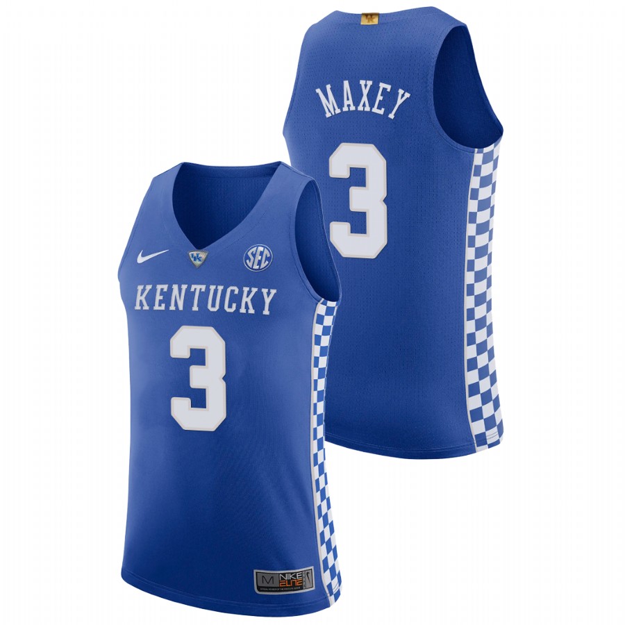 Men's Kentucky Wildcats Tyrese Maxey Authentic College Basketball Jersey Royal