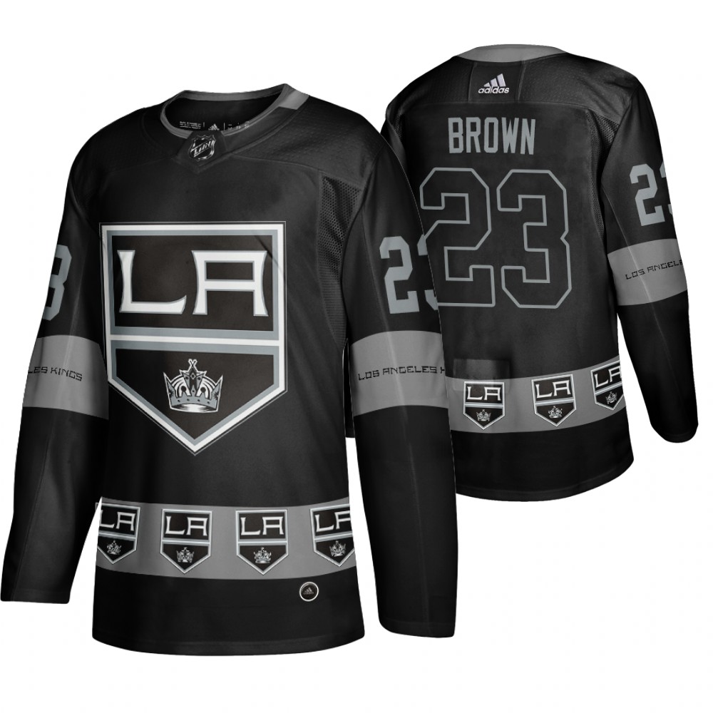 Men's Kings #23 Dustin Brown Logo sleeve Breakaway Jersey Black