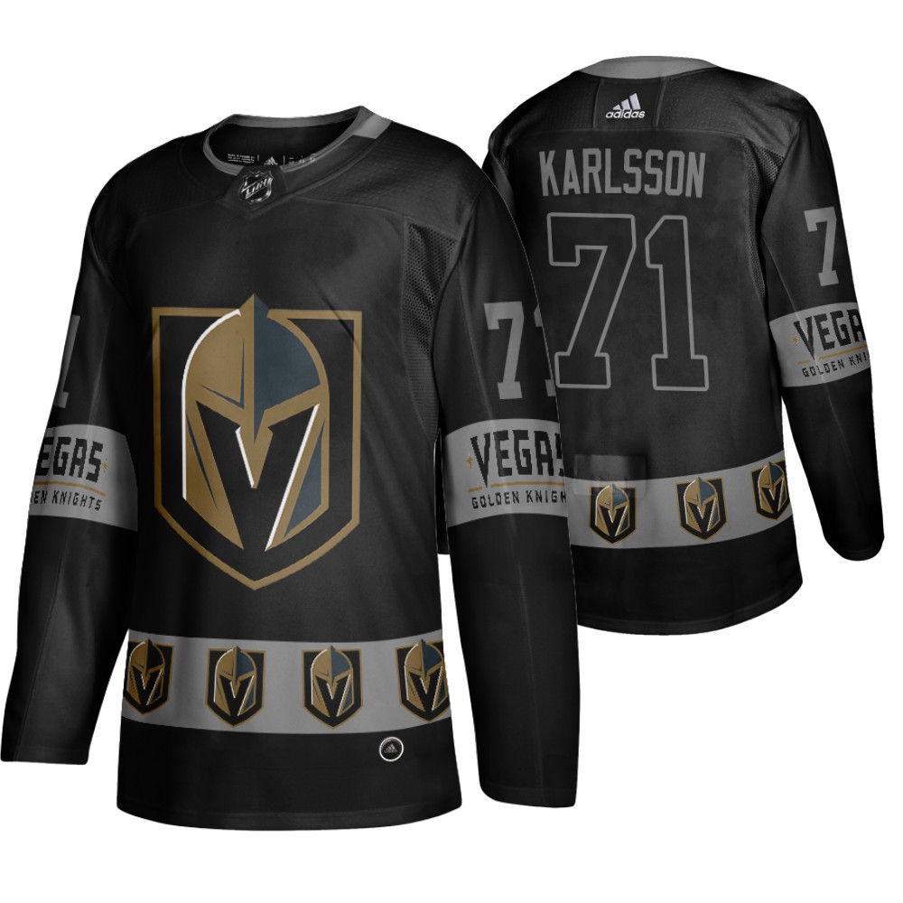 Men's Knights #71 William Karlsson Logo sleeve Breakaway Jersey Black