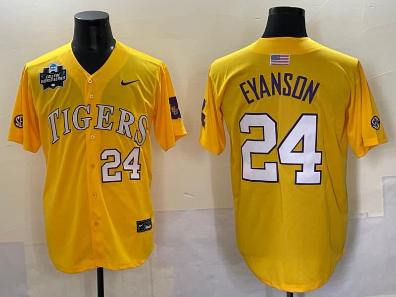 Men's LSU Tigers    2025 World Series Champions Limited Jersey - All Stitched Anthony Eyanson 24