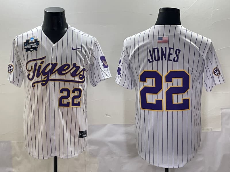 Men's LSU Tigers    2025 World Series Champions Limited Jersey - All Stitched Jared Jones 22