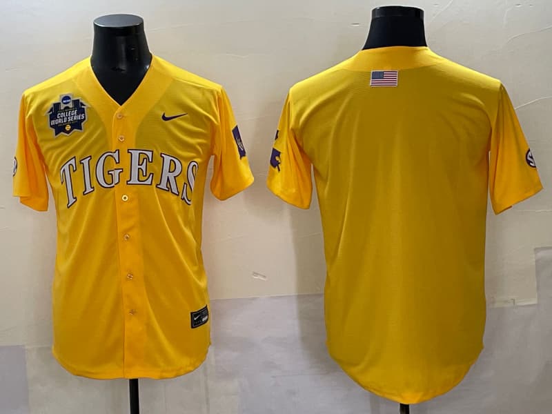Men's LSU Tigers   2025 World Series Vapor Premier Limited Jersey - All Stitched  blank