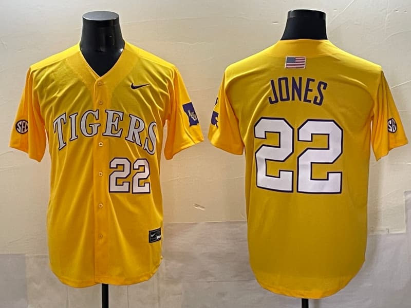 Men's LSU Tigers  2025 World  Series Champions Limited Jersey - All Stitched Jared Jones 22