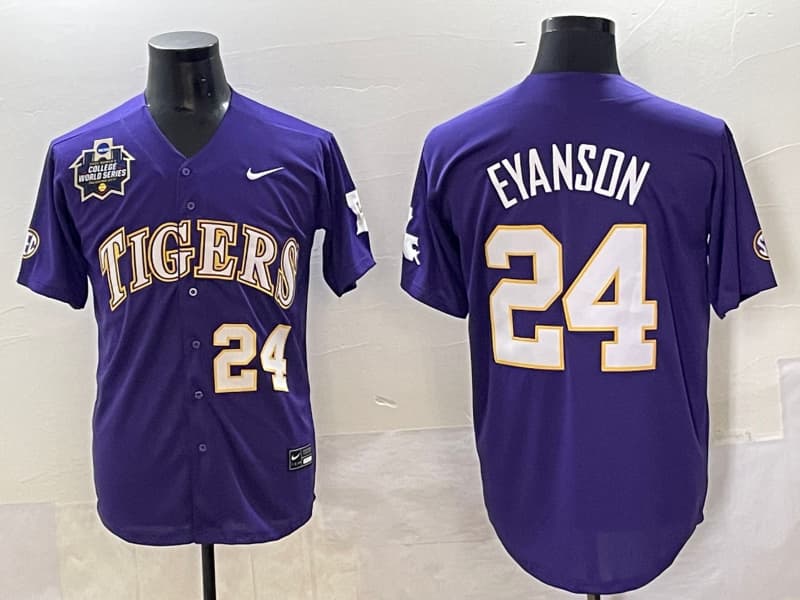 Men's LSU Tigers  2025 World Series Champions Limited Jersey - All Stitched Anthony Eyanson 24