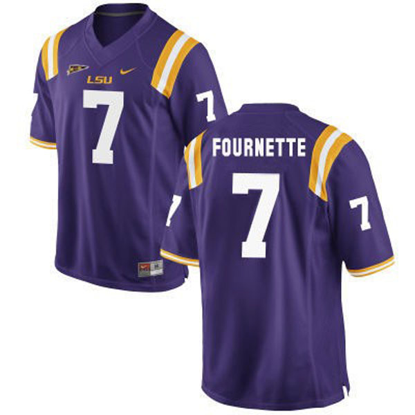 Men's LSU Tigers #7 Leonard Fournette Purple Football Jersey