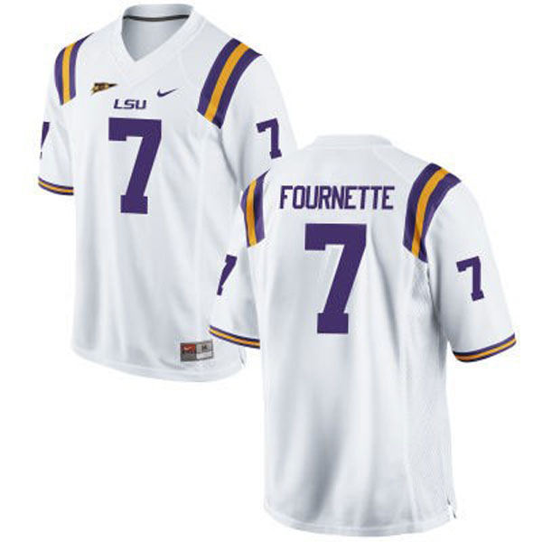 Men's LSU Tigers #7 Leonard Fournette White Football Jersey