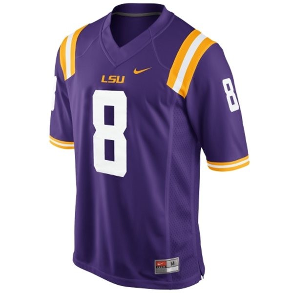 Men's LSU Tigers #8 Zach Mettenberger Purple Football Jersey
