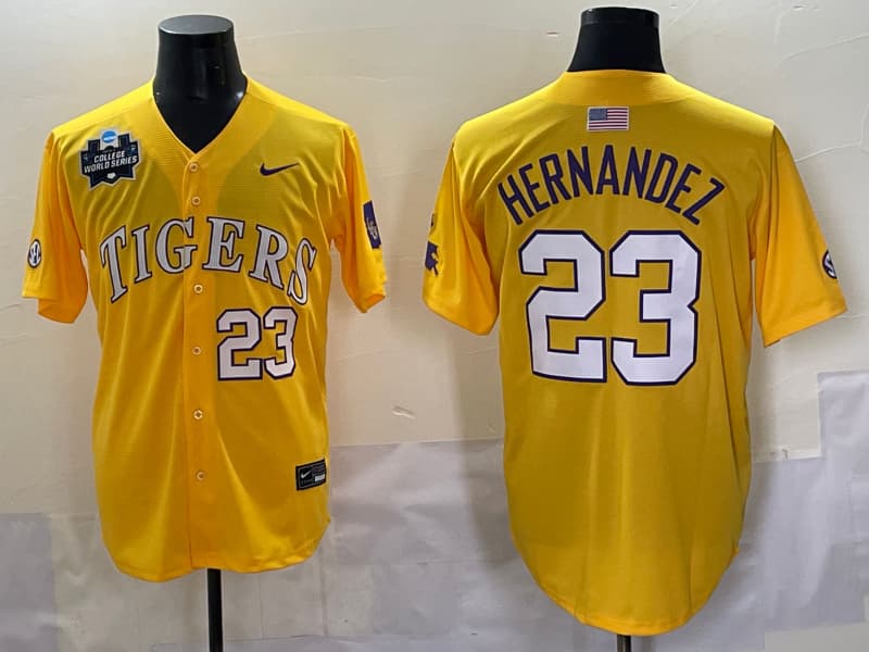 Men's LSU Tigers 2025 World   Series Champions Limited Jersey - All Stitched Luis Hernandez 23