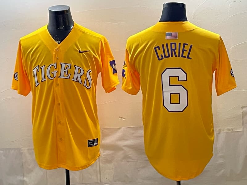 Men's LSU Tigers 2025 World Series Champions Limited Jersey - All  Stitched  6 CURIEL