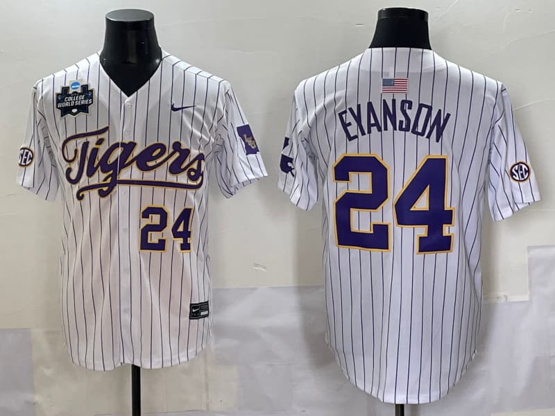 Men's LSU Tigers 2025 World Series Champions Limited Jersey - All Stitched Anthony   Eyanson 24