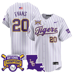 Men's LSU Tigers 2025 World Series Champions Limited Jersey - All Stitched Casan Evans   20