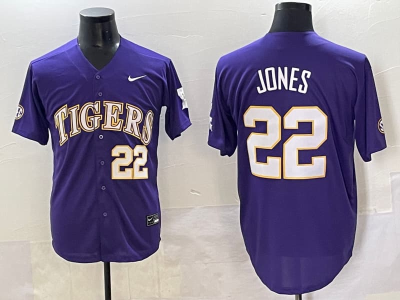 Men's LSU Tigers 2025 World Series Champions Limited Jersey - All Stitched Jared  Jones 22