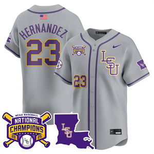 Men's LSU Tigers 2025 World Series Champions Limited Jersey - All Stitched Luis Hernandez23