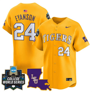 Men's LSU Tigers 2025 World Series Vapor Premier Limited Jersey - All Stitched Anthony Eyanson 24