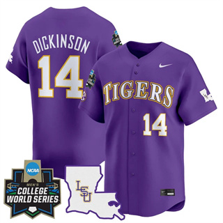 Men's LSU Tigers 2025 World Series Vapor Premier Limited Jersey - All Stitched Daniel Dickinson