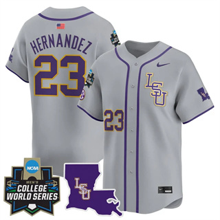 Men's LSU Tigers 2025 World Series Vapor Premier Limited Jersey - All Stitched Luis Hernandez     23