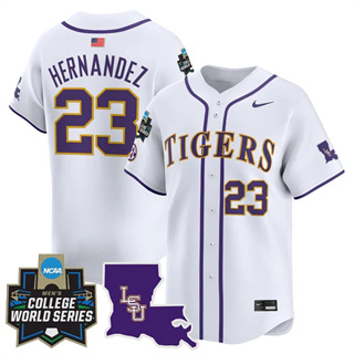 Men's LSU Tigers 2025 World Series Vapor Premier Limited Jersey - All Stitched Luis Hernandez    23