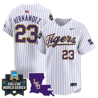 Men's LSU Tigers 2025 World Series Vapor Premier Limited Jersey - All Stitched Luis Hernandez  23