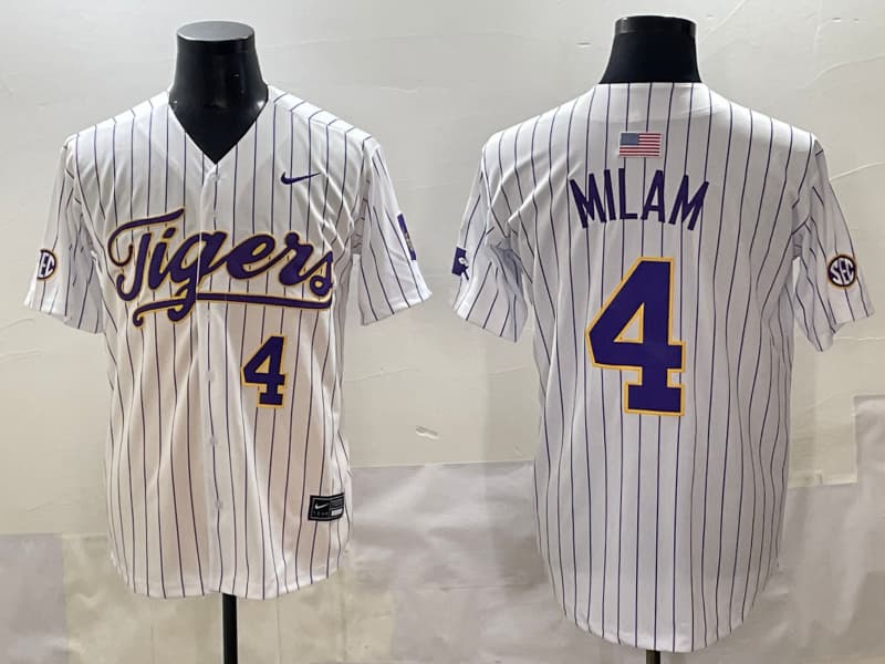 Men's LSU Tigers 2025 World Series Vapor Premier Limited Jersey - All Stitched Steven  Milam 4