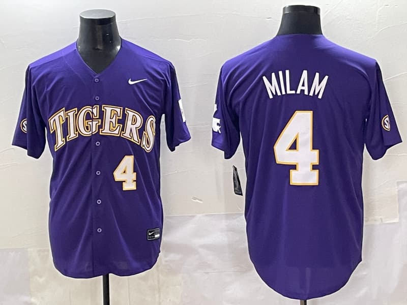 Men's LSU Tigers 2025 World Series Vapor Premier Limited Jersey - All Stitched Steven Milam 4
