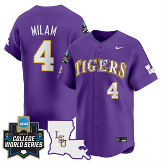 Men's LSU Tigers 2025 World Series Vapor Premier Limited Jersey - All Stitched Steven Milam