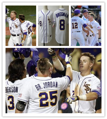 Men's LSU Tigers Custom Nike White LSU College Game Baseball Jersey