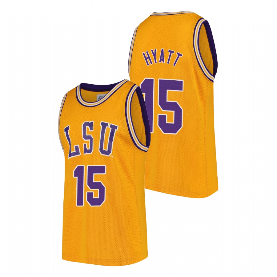 Men's LSU Tigers Gold Aundre Hyatt College Basketball Jersey