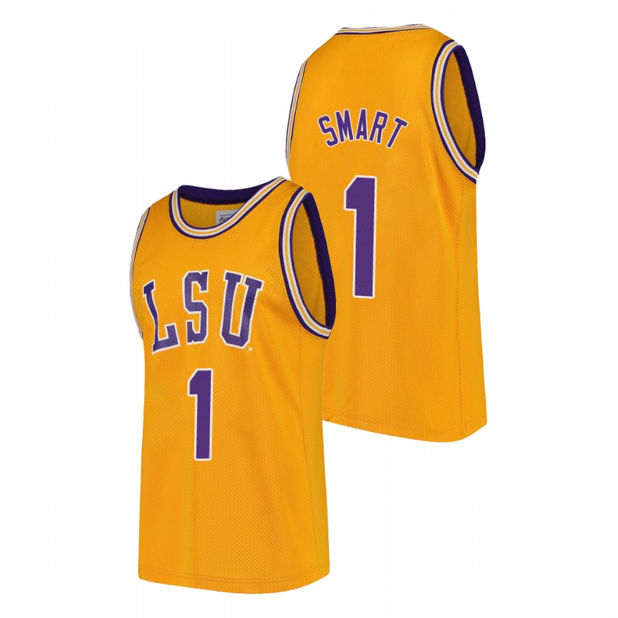 Men's LSU Tigers Gold Javonte Smart College Basketball Jersey