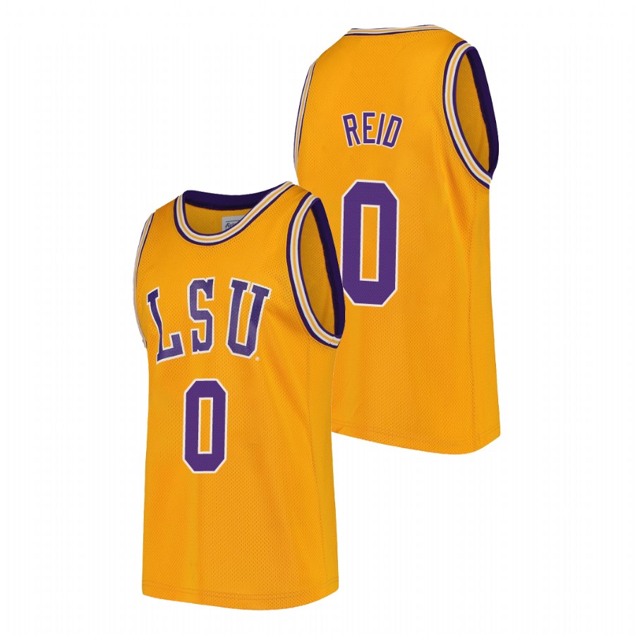 Men's LSU Tigers Gold Naz Reid College Basketball Jersey