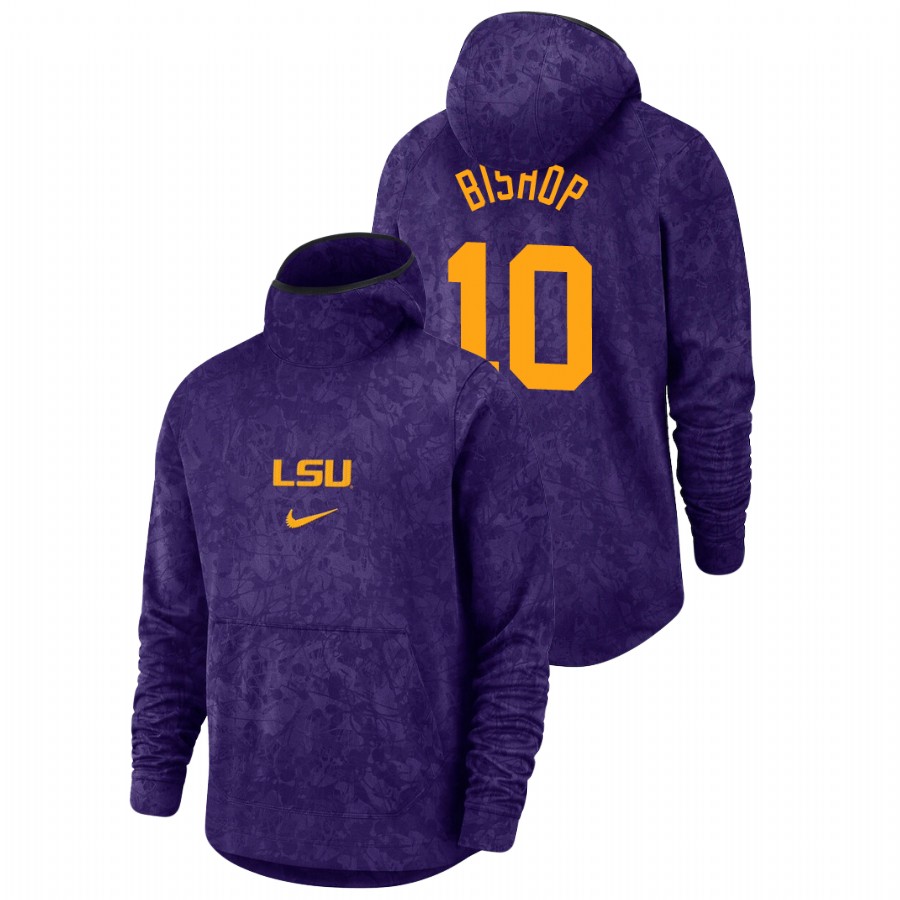 Men's LSU Tigers James Bishop Purple Basketball Spotlight Team Logo Pullover Hoodie