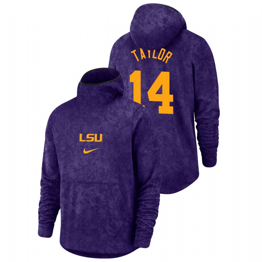 Men's LSU Tigers Marlon Taylor Purple Basketball Spotlight Team Logo Pullover Hoodie