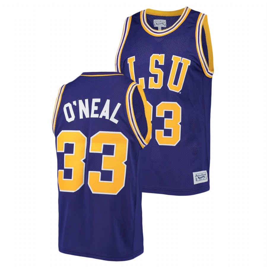 Men's LSU Tigers Shaquille O'Neal College Basketball Jersey Purple