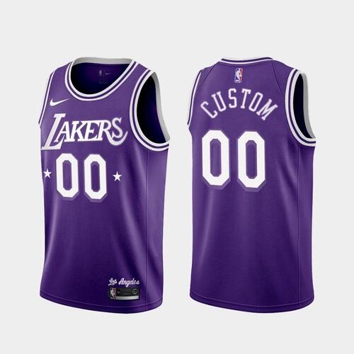 Men's Lakers Custom Purple 2022 City 60s Throwback Jersey