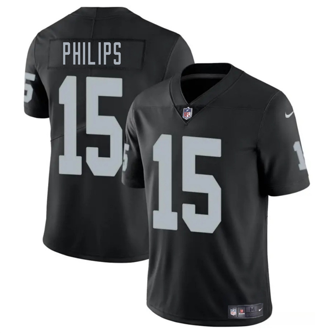 Men's Las Vegas Raiders #15 Kyle Philips Black 2025 Vapor Football Stitched Jersey