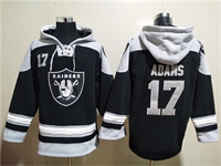 Men's Las Vegas Raiders #17 Davante Adams Black Ageless Must-Have Lace-Up Pullover Hoodie