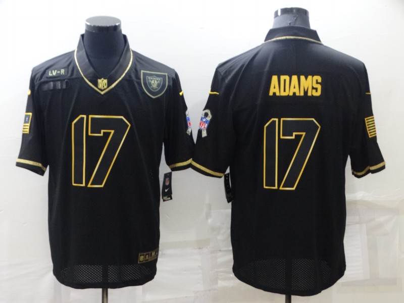 Men's Las Vegas Raiders #17 Davante Adams Black Gold Salute To Service Limited Stitched Jersey