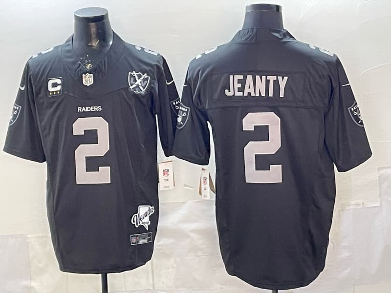 Men's Las Vegas Raiders #2 Ashton Jeanty Black   Vapor Limited Football Stitched Jersey
