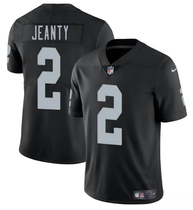 Men's Las Vegas Raiders #2 Ashton Jeanty Black 2025 Draft Vapor Untouchable Limited Football Stitched Jersey