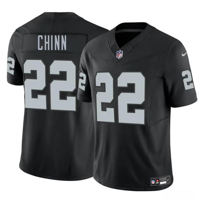 Men's Las Vegas Raiders #22 Jeremy Chinn Black 2025 F.U.S.E. Vapor Football Stitched Jersey